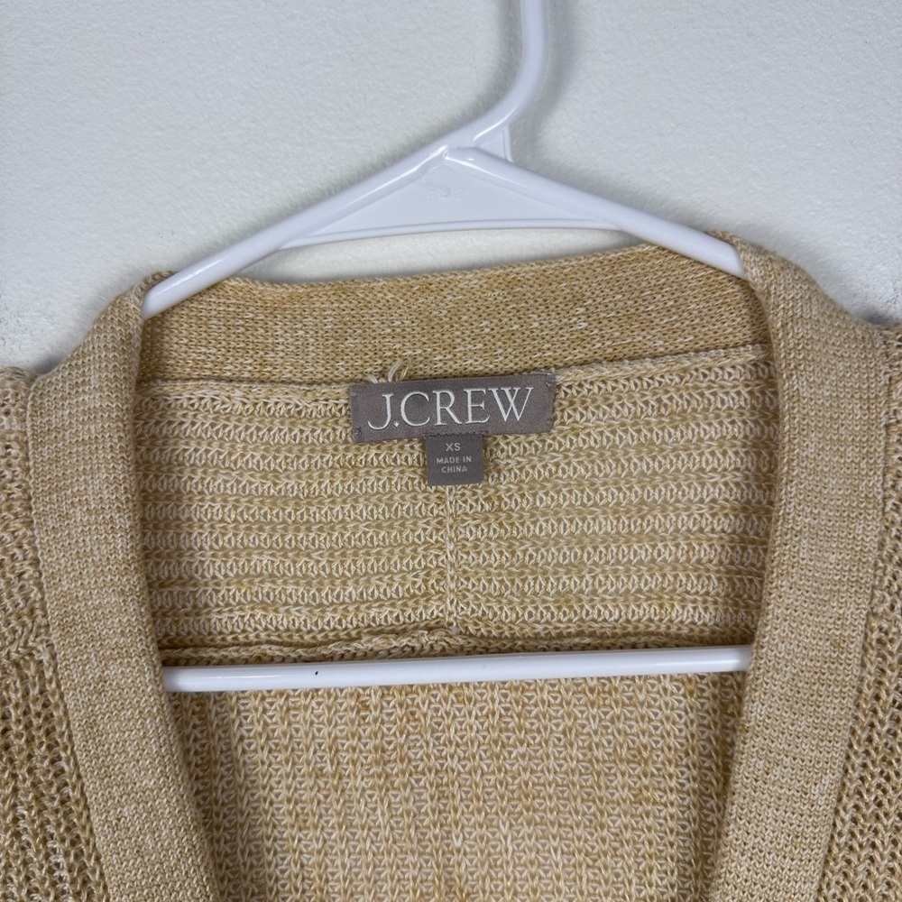 J.Crew Relaxed Cotton-linen Blend Cardigan Knit Breathable Sweater Women’s Sz XS - Picture 4 of 6
